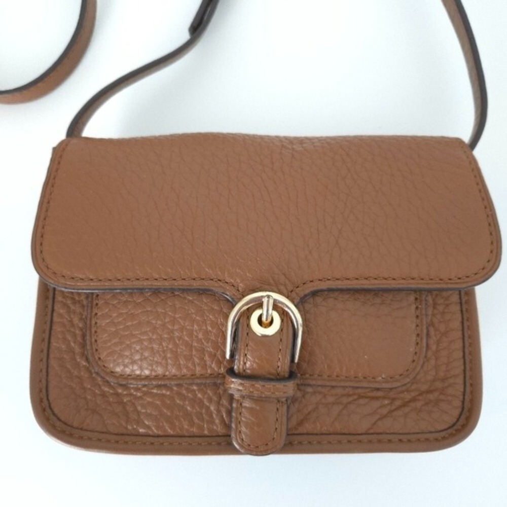 Michael Kors‎ Tan Brown Pebbled Leather Cinder Cooper Flap Crossbody Handbag - Picture 4 of 10